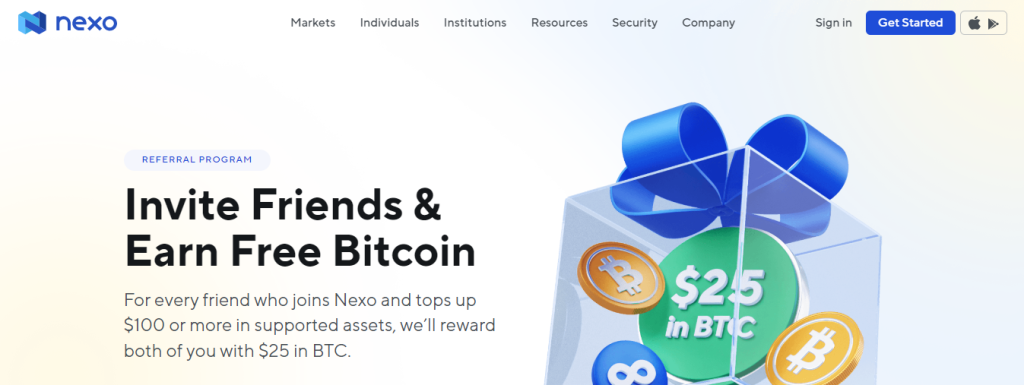 nexo.io Earn 25$ Per Referral